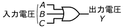 図11、3入力のOR回路の回路記号