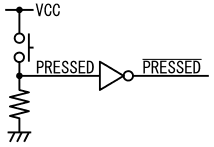 図8、正論理信号をNOT回路で負論理信号に変換する回路の例