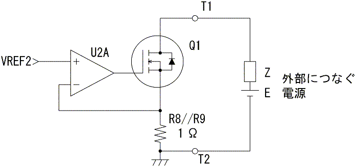 図14、定電流領域での電子負荷の簡略化した等価回路