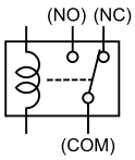 図9、1回路のリレーの回路記号