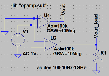 図31、opampの出力インピーダンスを確認する回路