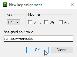 New Key Assignmentウィンドウ