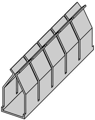 図1、ブレッドボード内部の板ばねでできた電極の形状