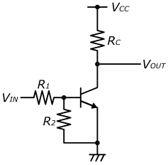 図43、NPNトランジスタを使ったNOT回路(その2)