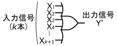 図16、図15の回路と等価な正論理のk+1入力OR回路