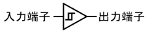 図1(再掲)、非反転型シュミットトリガ回路の回路記号
