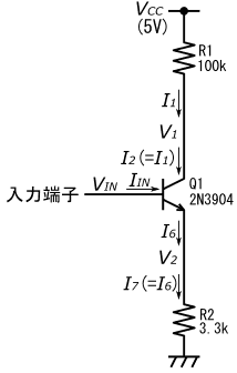 図53(再掲)、Q2が遮断領域にある事を利用して図48の回路を簡略化した等価回路
