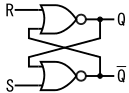 図6、RSフリップフロップを2つの2入力NOR回路で構成した例