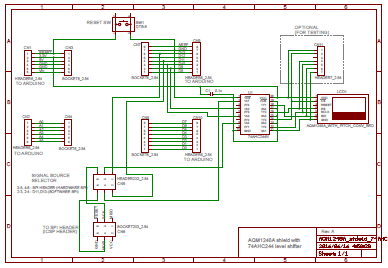 図2、74AHC244を用いたレベル変換回路を使ったシールドの回路図