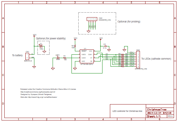 図2、LED制御基板の回路図