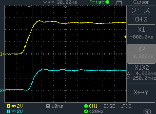 図19(再掲)、74HC244の入出力波形