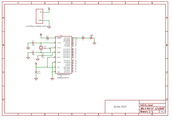 図27、Blinkのテスト回路の回路図