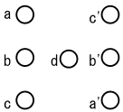 図2、電子サイコロのLEDの配置