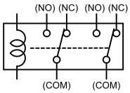 図10、2回路のリレーの回路記号