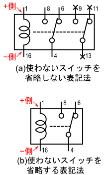 図14、941H-2C-5Dを1回路のリレーとして使う場合のピン割り当て(その1)