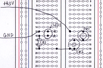 図21、写真13の回路の実体配線図
