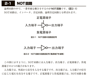 図1、本書でのNOT回路の端子の説明