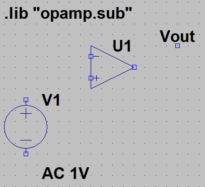図15、Voutのラベルを回路図中に配置した後の様子