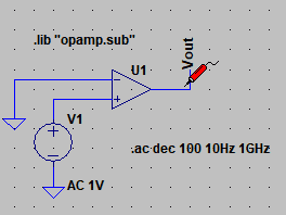 図21、プローブ状のマウスカーソルをVoutのラベルの配線上に置いた様子