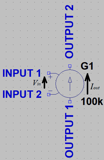 図37、電圧制御電流源の記号の説明