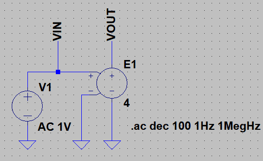 図54、単純化した非反転増幅回路のシミュレーション回路