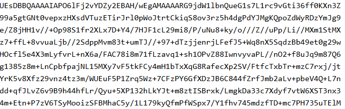 図3、Base64エンコードの結果を表示した例