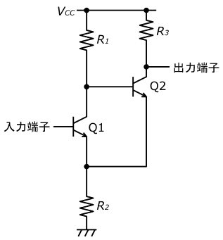 図1、動作解析や設計の対象となるシュミットトリガ回路